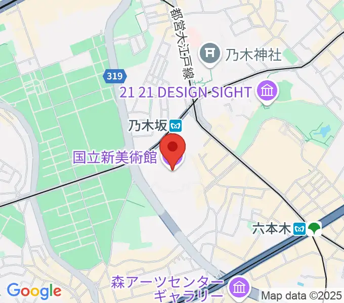国立新美術館の地図
