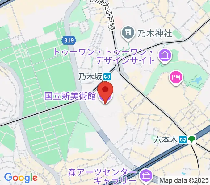 国立新美術館の地図