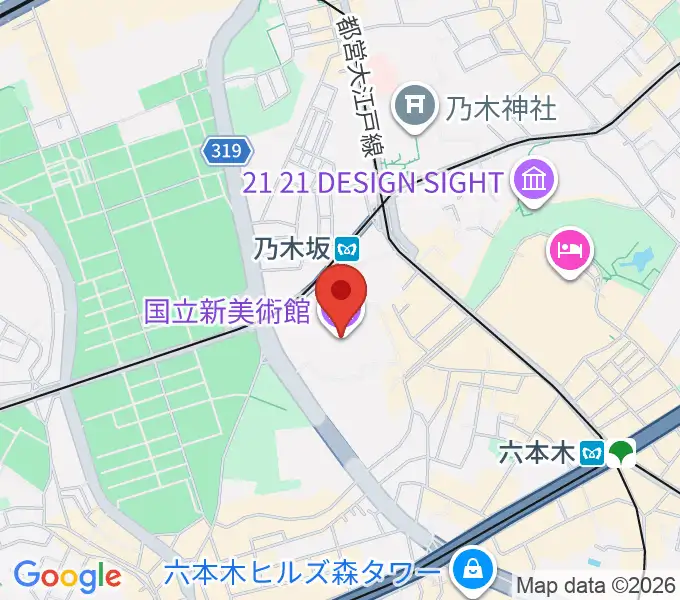 国立新美術館の地図