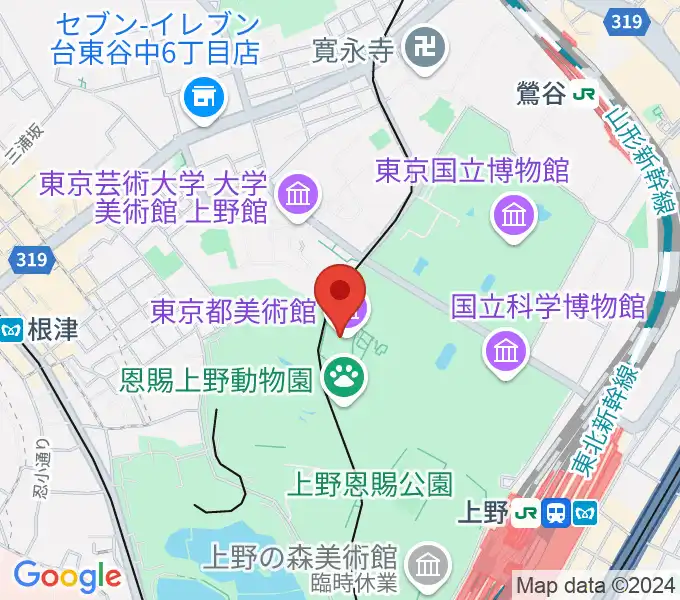 東京都美術館の地図