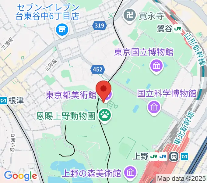 東京都美術館の地図