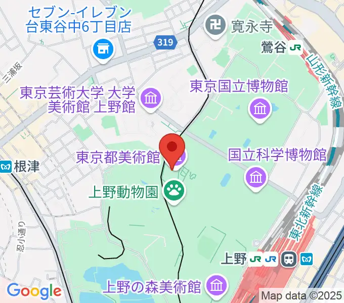 東京都美術館の地図