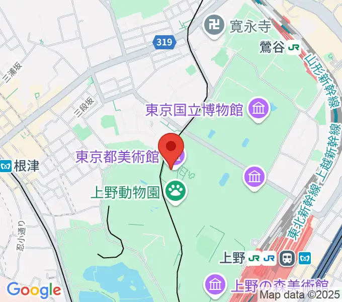 東京都美術館の地図