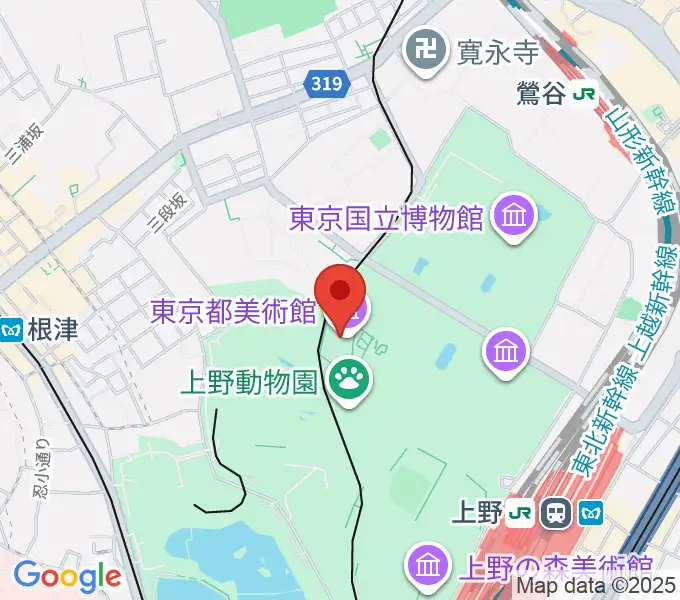 東京都美術館の地図