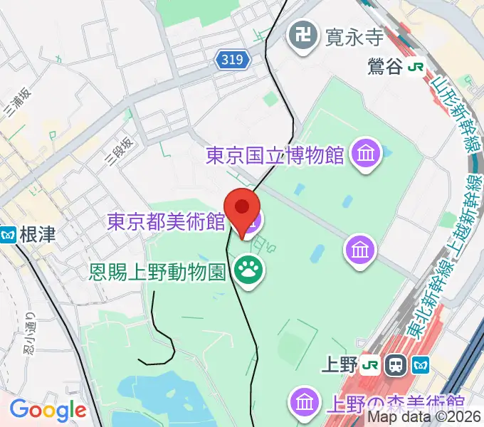 東京都美術館の地図