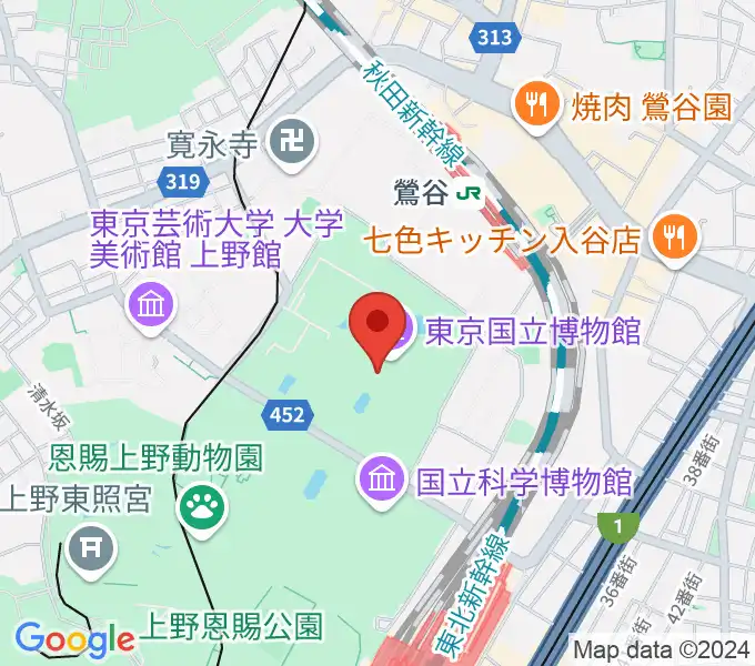 東京国立博物館・本館の地図