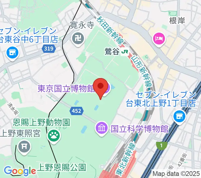 東京国立博物館・本館の地図