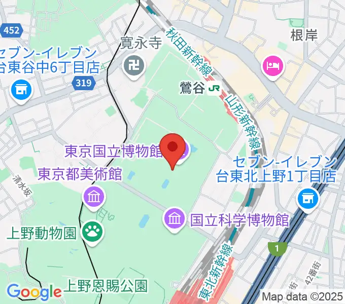 東京国立博物館・本館の地図