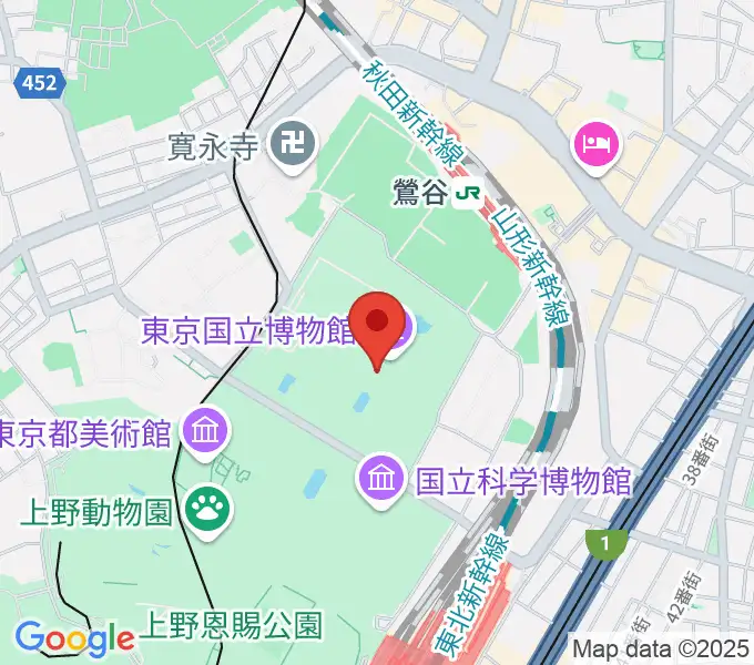 東京国立博物館・本館の地図
