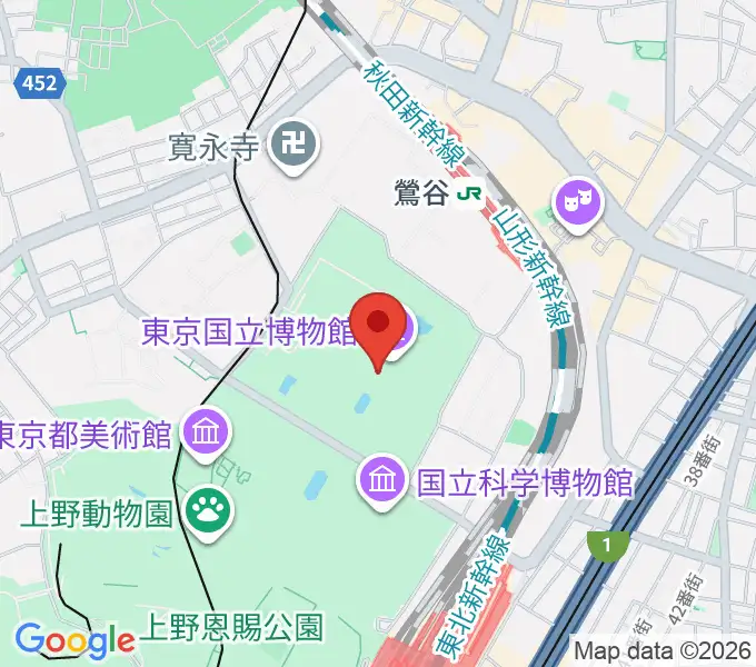 東京国立博物館・本館の地図