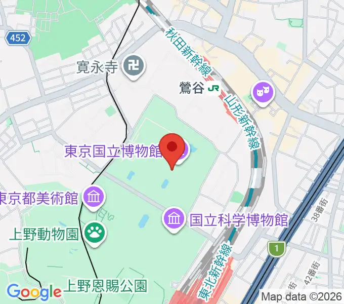 東京国立博物館・本館の地図