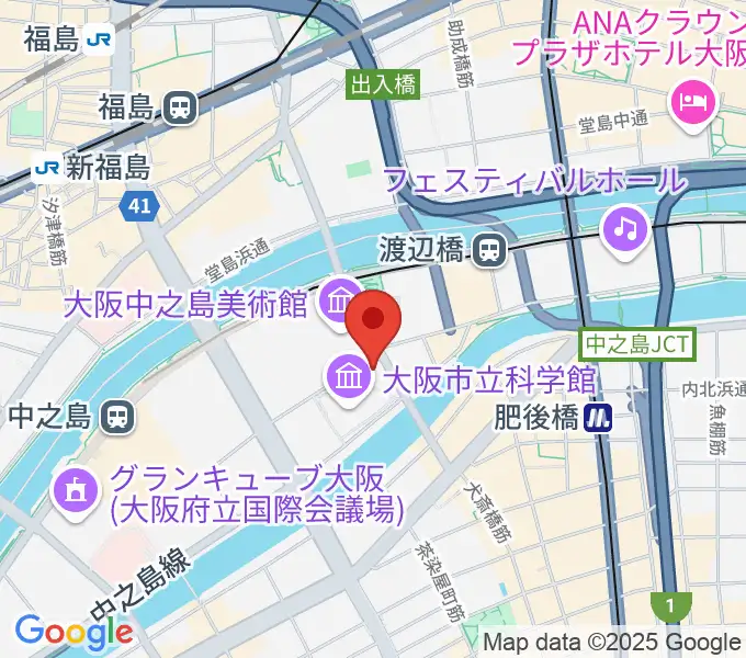 国立国際美術館の地図
