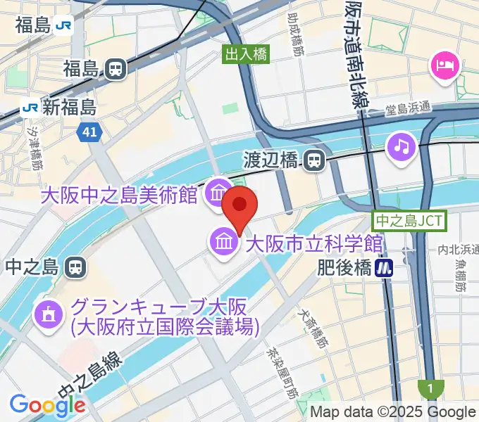 国立国際美術館の地図
