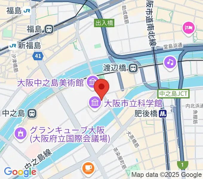 国立国際美術館の地図