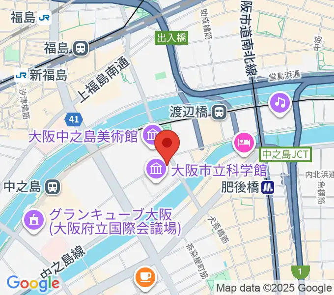 国立国際美術館の地図