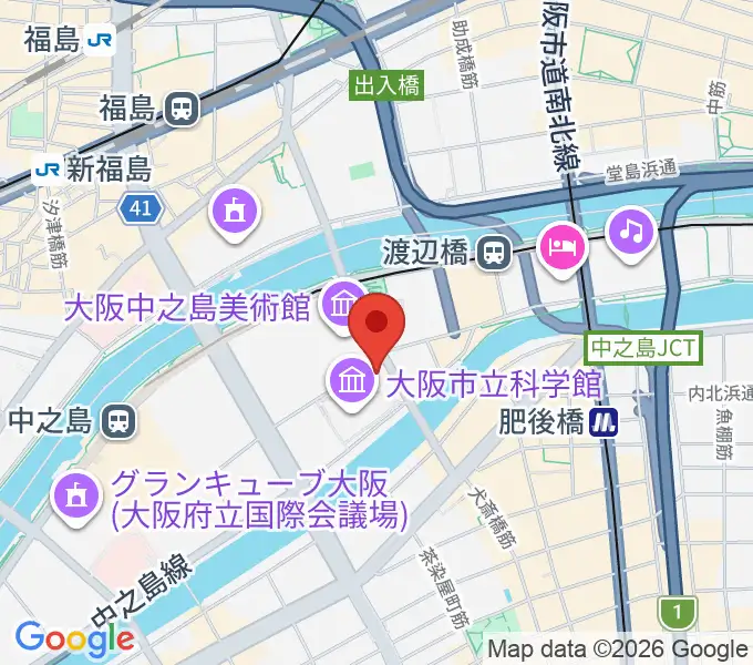 国立国際美術館の地図