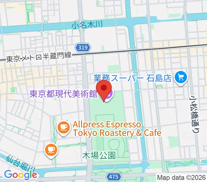 東京都現代美術館(MOT)の地図