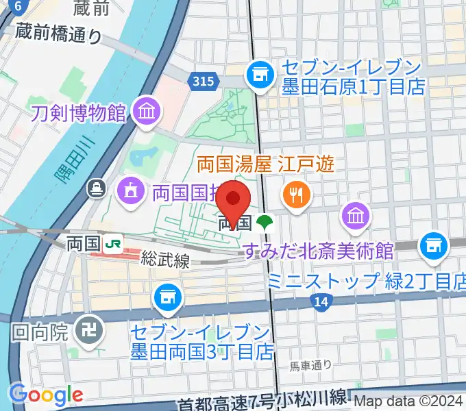 江戸東京博物館の地図