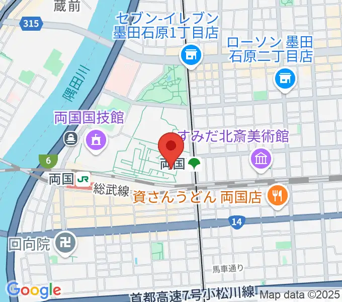 江戸東京博物館の地図