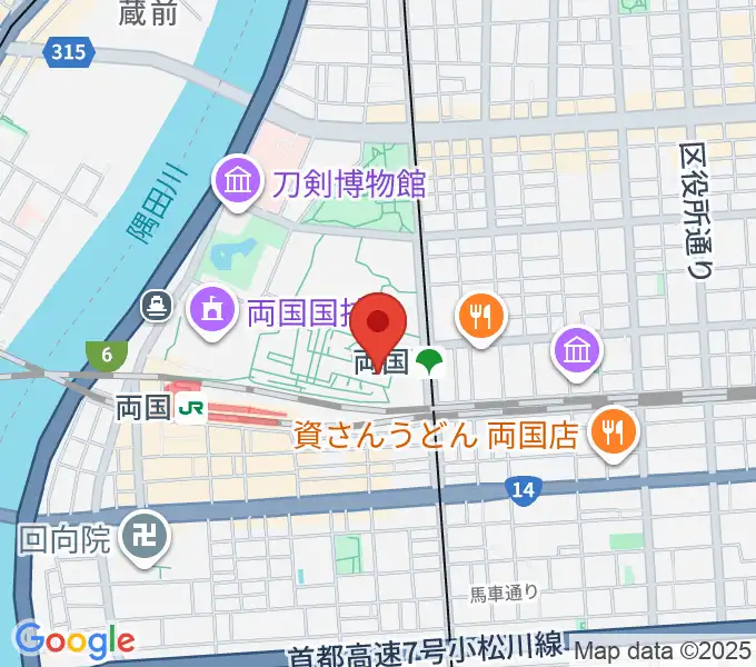 江戸東京博物館の地図