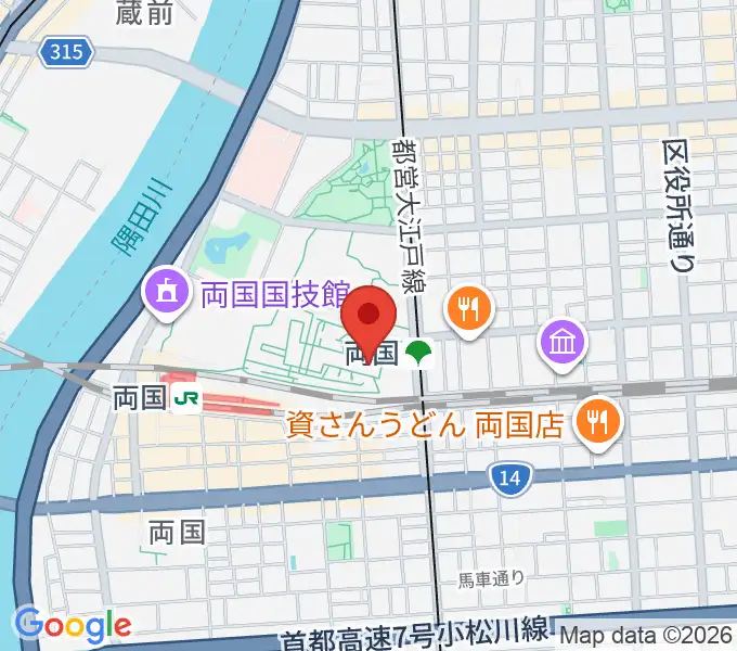 江戸東京博物館の地図