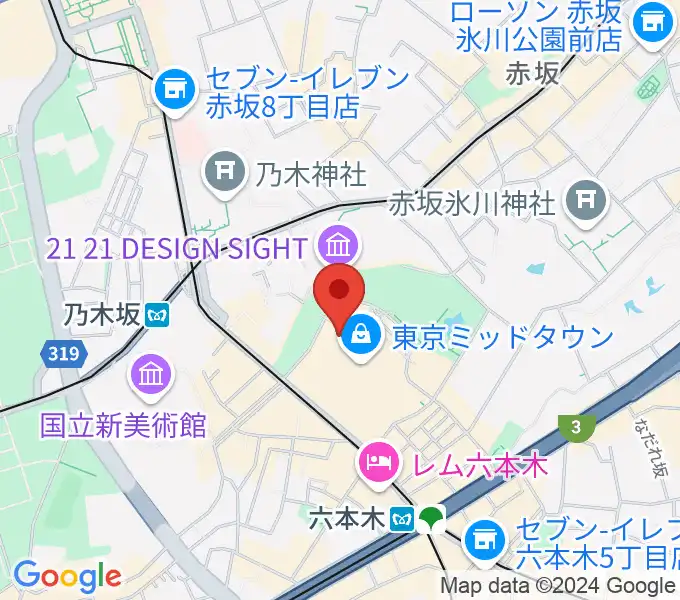 サントリー美術館の地図