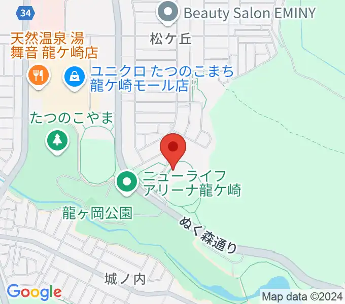 TOKIWAスタジアム龍ケ崎（たつのこスタジアム）の地図