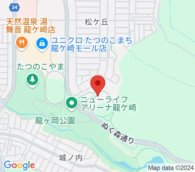 TOKIWAスタジアム龍ケ崎（たつのこスタジアム）の地図