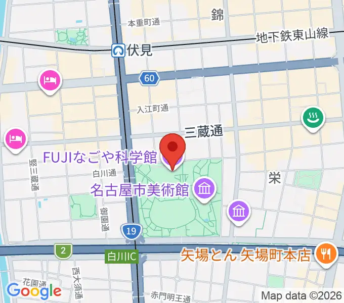 FUJIなごや科学館の地図
