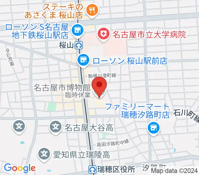 名古屋市博物館の地図