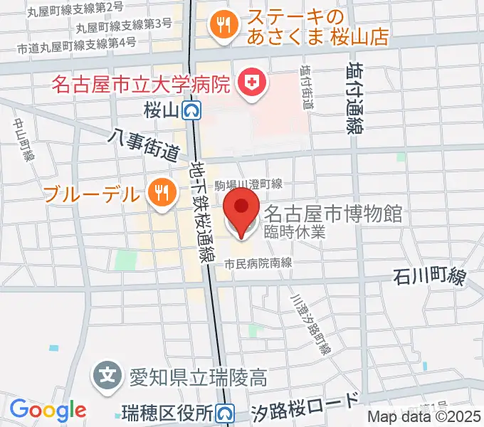 名古屋市博物館の地図