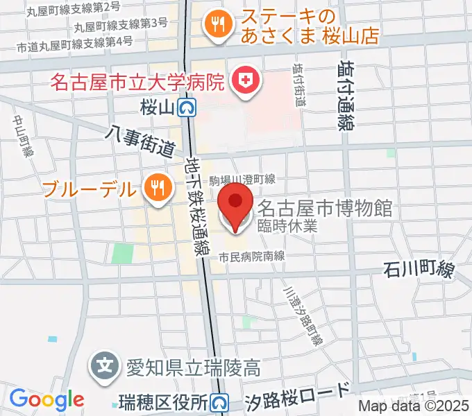 名古屋市博物館の地図