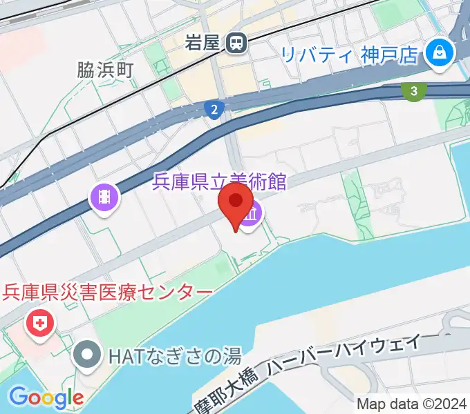 兵庫県立美術館の地図