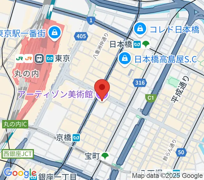 アーティゾン美術館の地図