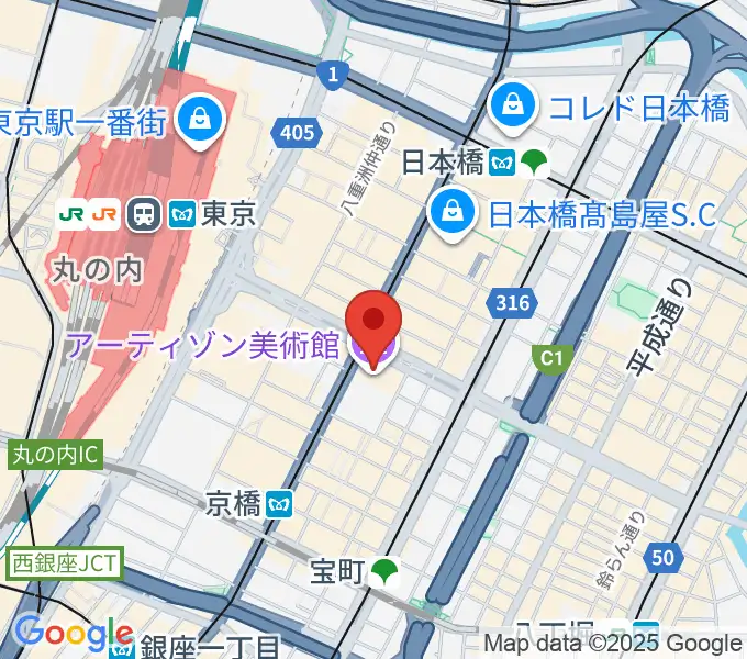 アーティゾン美術館の地図