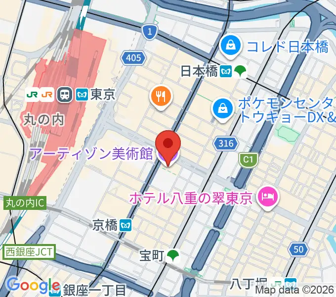 アーティゾン美術館の地図