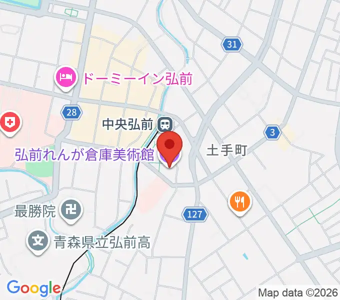 弘前れんが倉庫美術館の地図