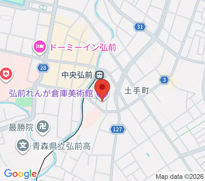 弘前れんが倉庫美術館の地図