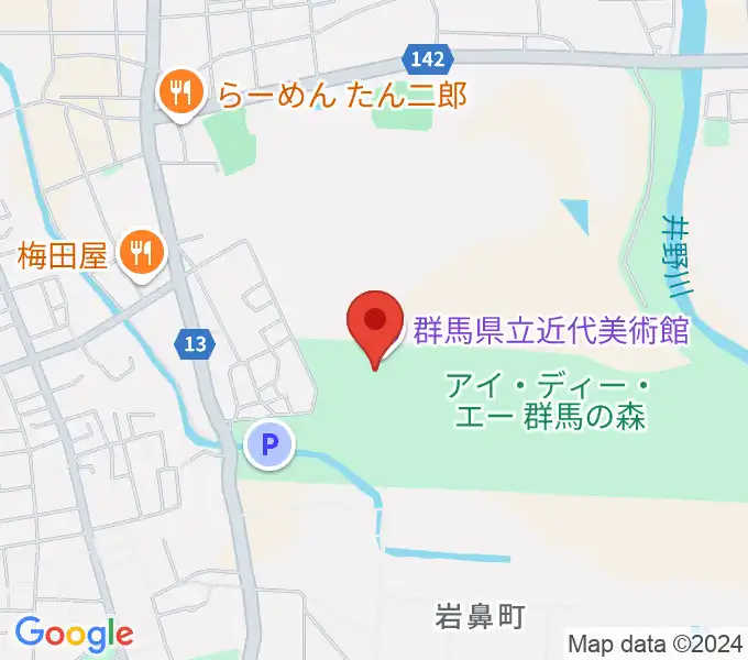 群馬県立近代美術館の地図