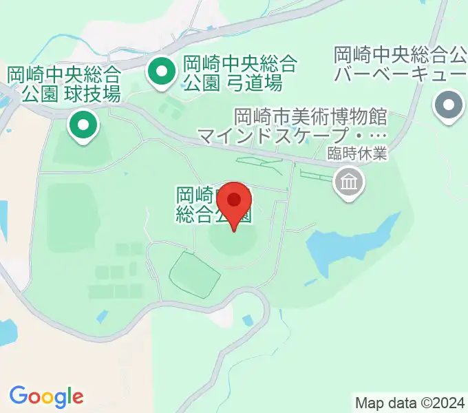 岡崎レッドダイヤモンドスタジアムの地図