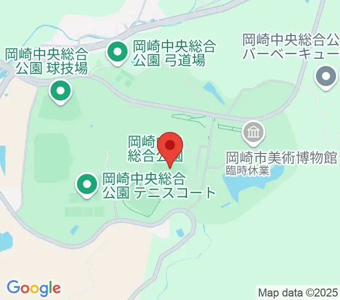 岡崎レッドダイヤモンドスタジアムの地図