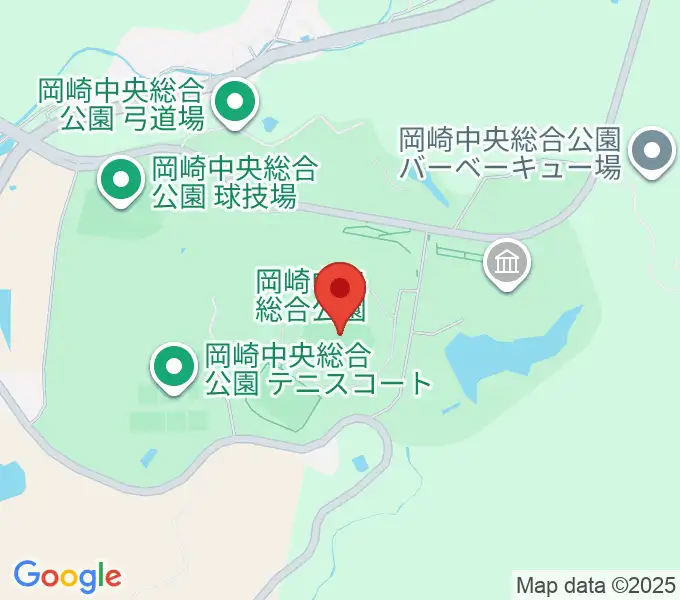 岡崎レッドダイヤモンドスタジアムの地図