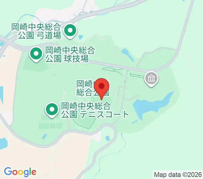 岡崎レッドダイヤモンドスタジアムの地図