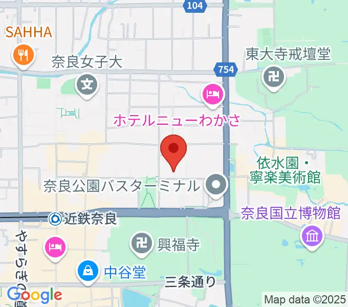 奈良県立美術館の地図