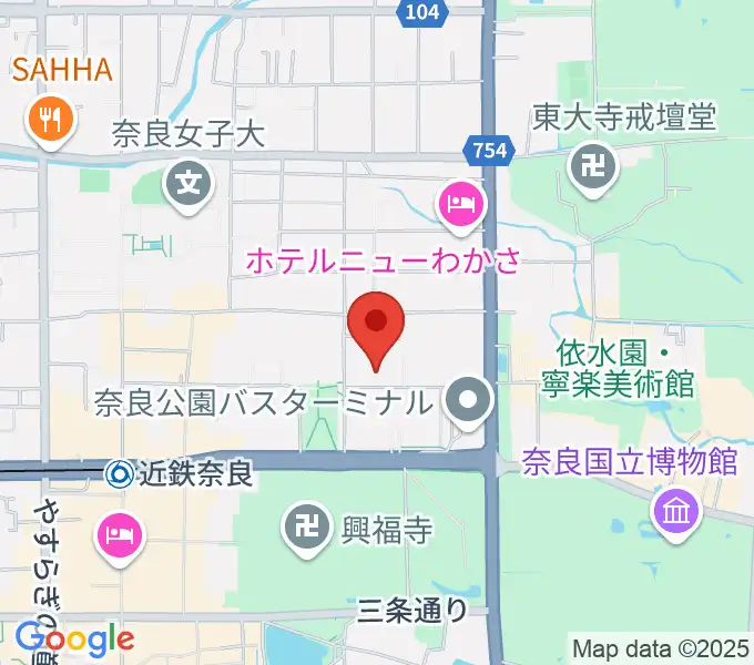 奈良県立美術館の地図