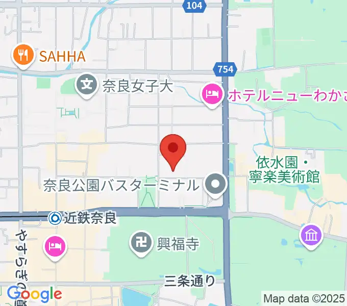 奈良県立美術館の地図