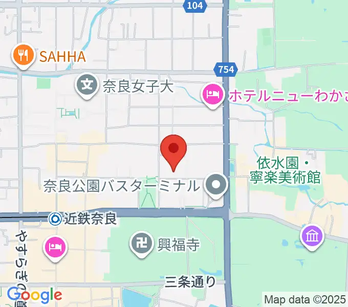 奈良県立美術館の地図