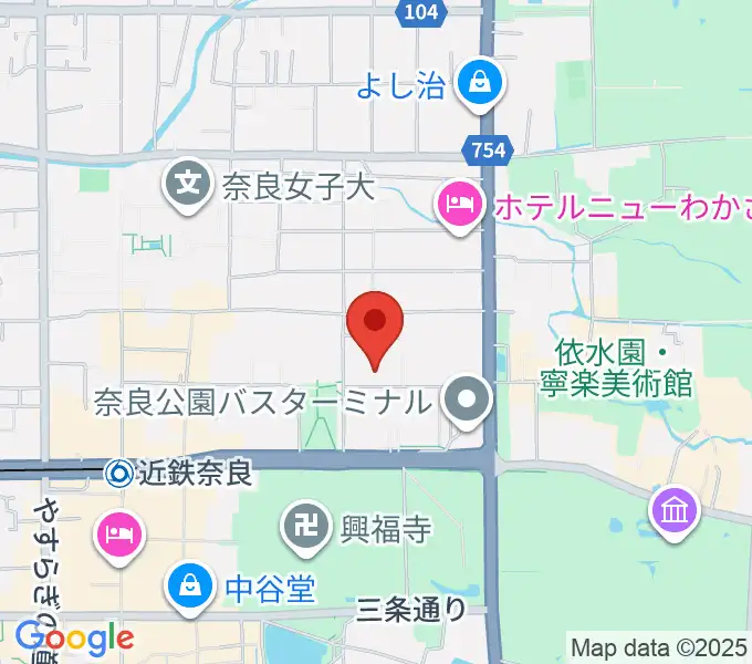 奈良県立美術館の地図