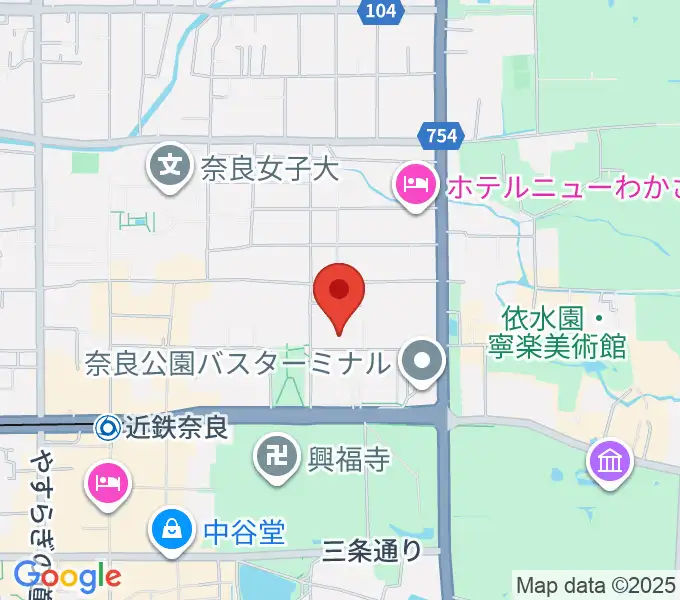 奈良県立美術館の地図
