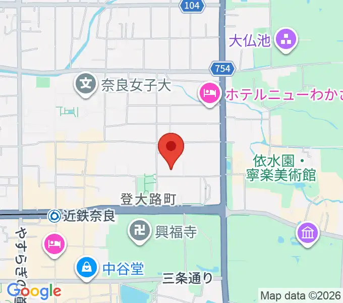 奈良県立美術館の地図